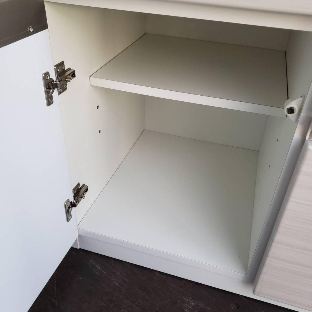 全国送料無料　ニトリ　キッチンボード　ポスティア120食器棚　ブルーモーション