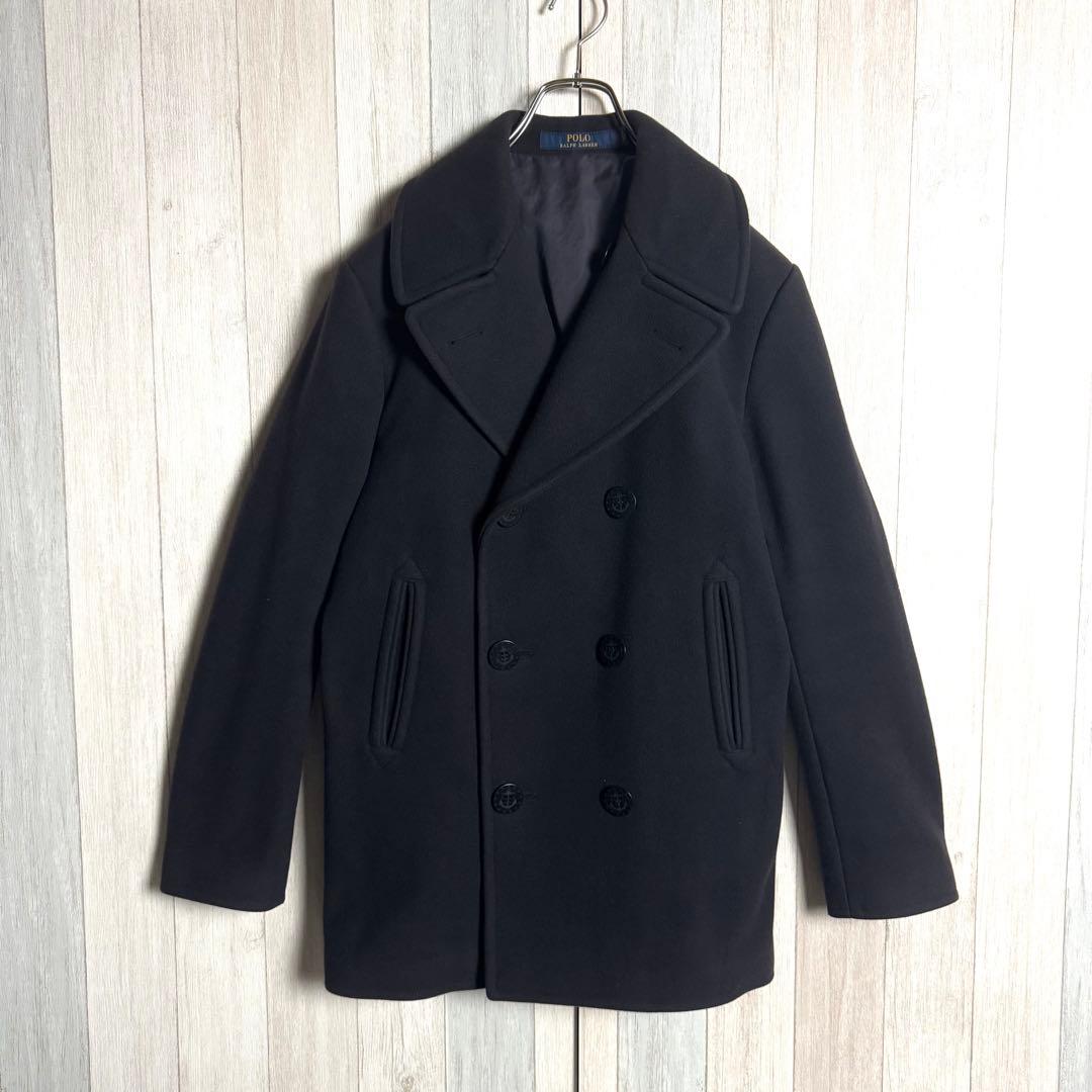 3271【希少イタリア製・美品】現行 ラルフローレン メルトンウール ピーコート