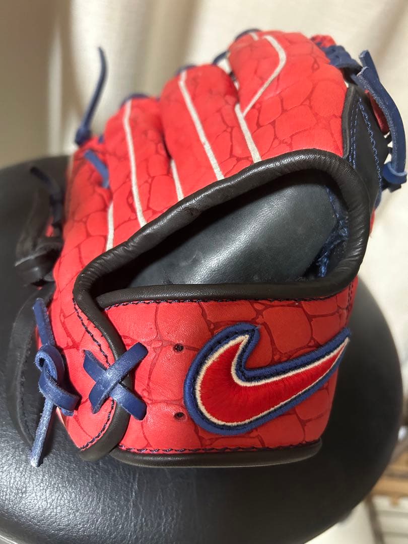 希少 美品 ナイキ 岩村明憲モデル 限定クロコダイル柄レザー 軟式グローブ