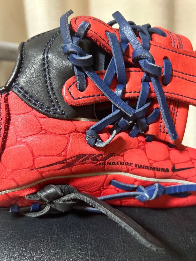 希少 美品 ナイキ 岩村明憲モデル 限定クロコダイル柄レザー 軟式グローブ