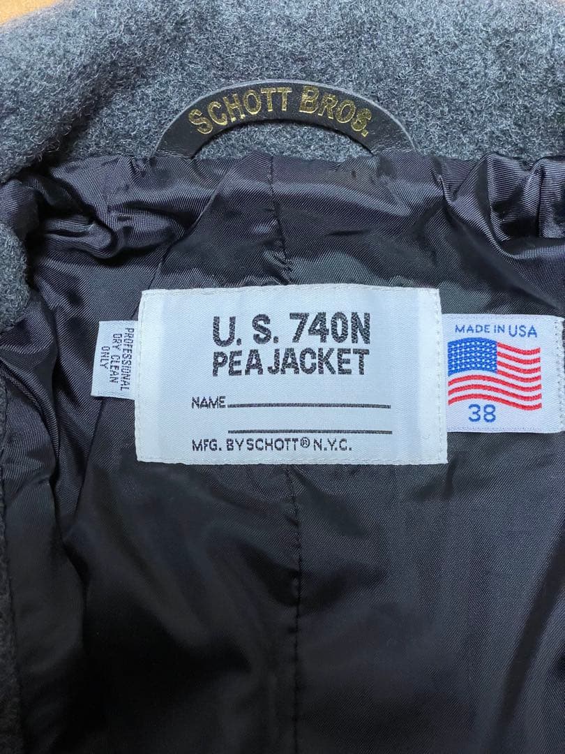 【美品】SCHOTT U.S. 740N PEA JACKET サイズ38