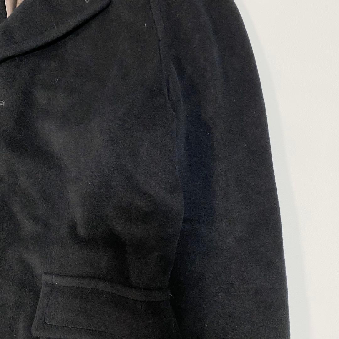 BURBERRY アンゴラ70% ウールコート　チェスターコート　黒　M