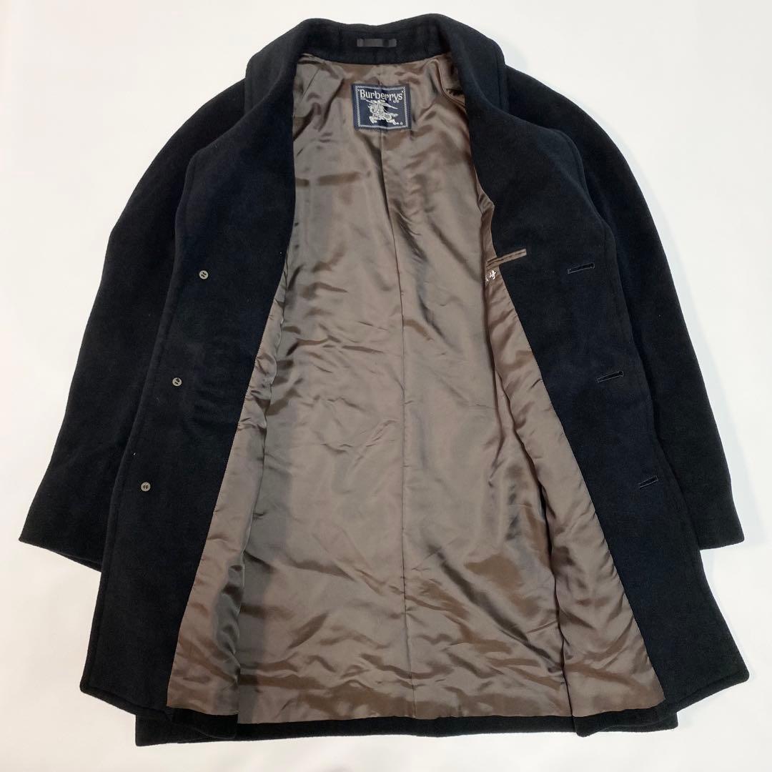 BURBERRY アンゴラ70% ウールコート　チェスターコート　黒　M
