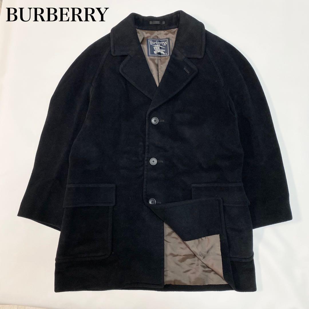 BURBERRY アンゴラ70% ウールコート　チェスターコート　黒　M