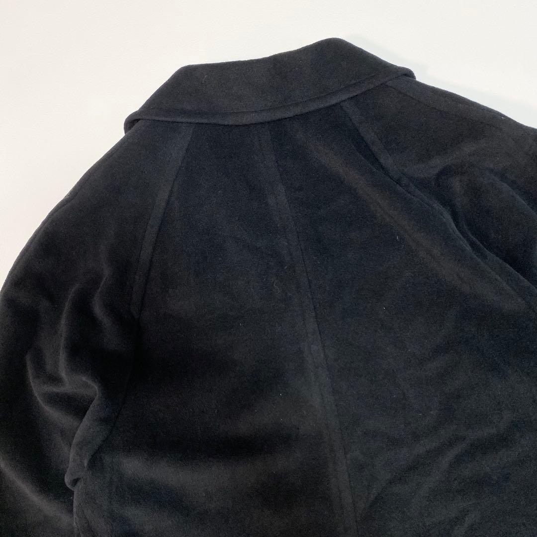 BURBERRY アンゴラ70% ウールコート　チェスターコート　黒　M