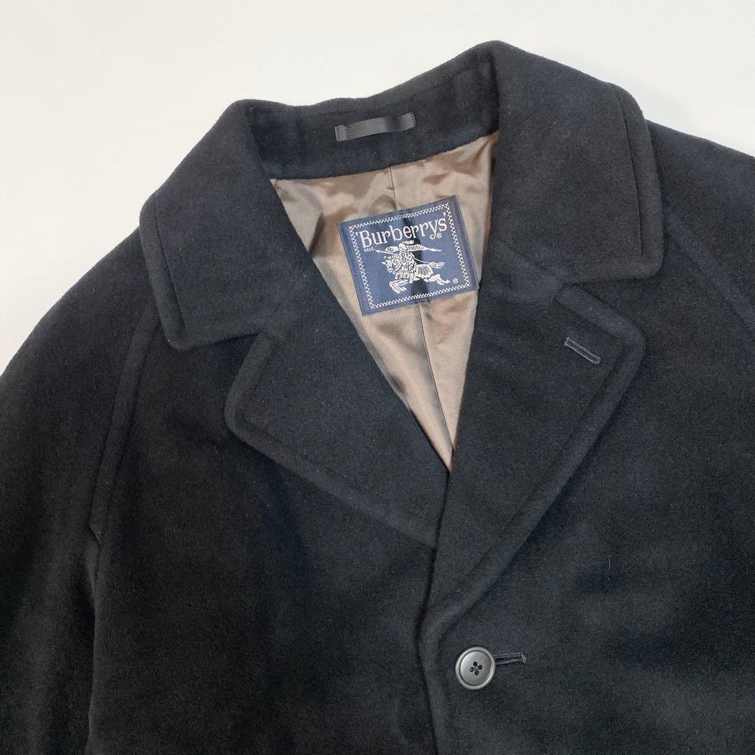 BURBERRY アンゴラ70% ウールコート　チェスターコート　黒　M