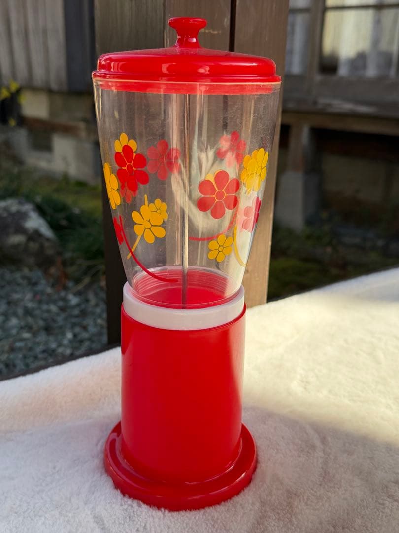 昭和レトロ　トーワ　TOWA 箸立て　レトロ箸立　食堂　当時物　花柄　赤色