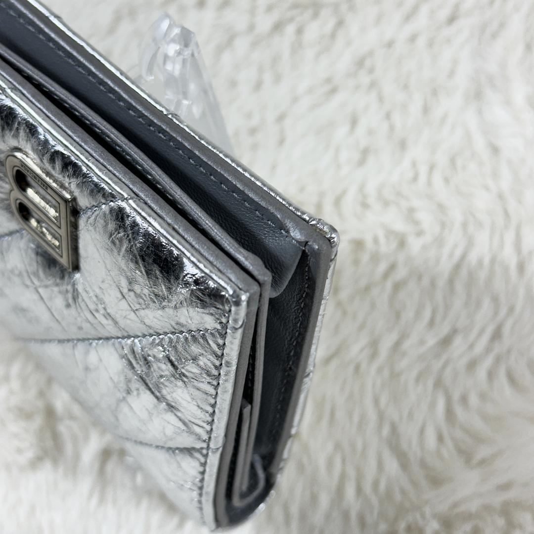 BALENCIAGA クラッシュ 二つ折財布 シルバー 箱付き