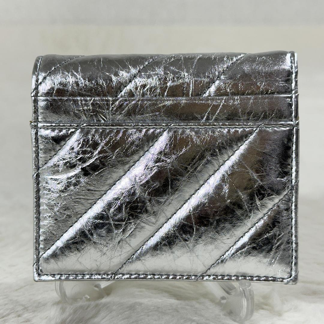 BALENCIAGA クラッシュ 二つ折財布 シルバー 箱付き