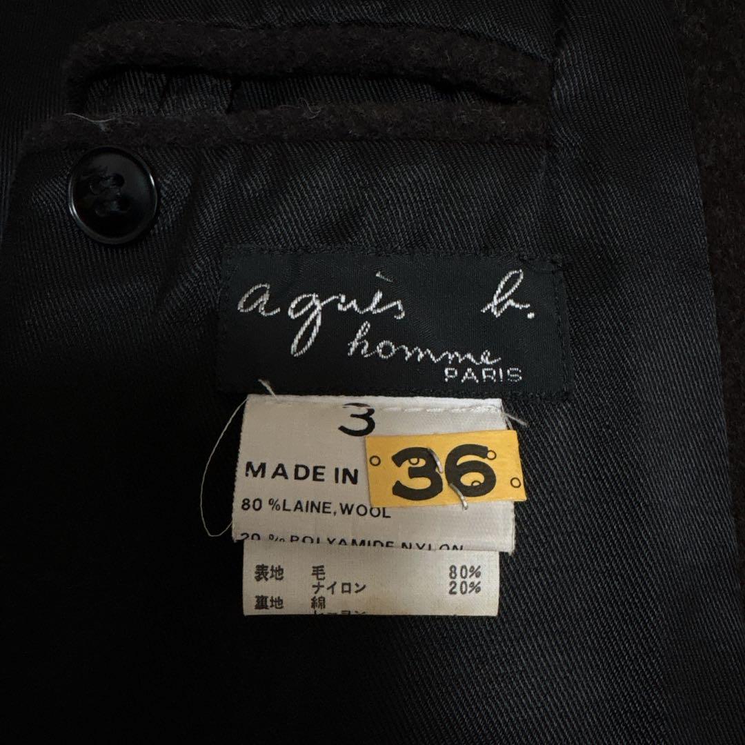 美品フランス製 90s OLD agnes b. HOMNE ウール コート 3