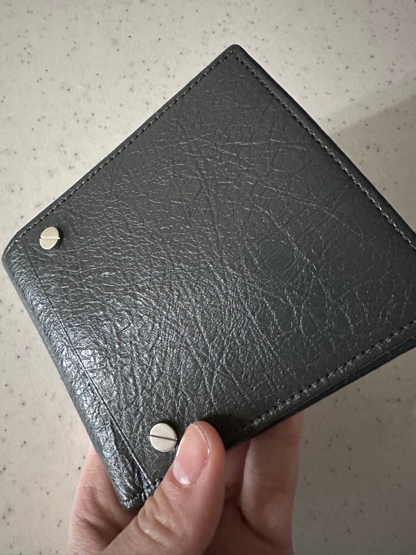 バレンシアガ チャコール レザー 二つ折り財布