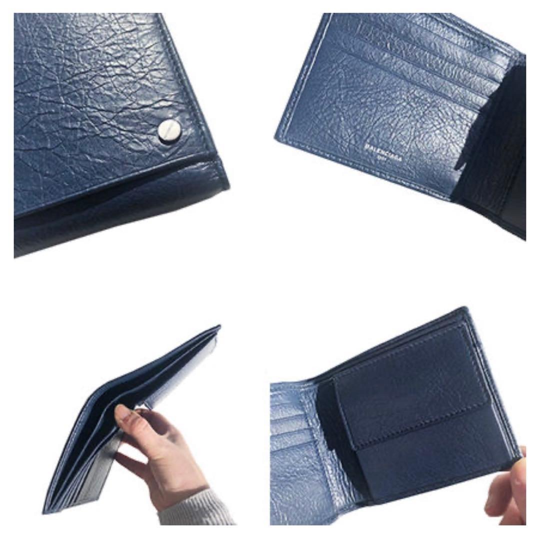 バレンシアガ チャコール レザー 二つ折り財布