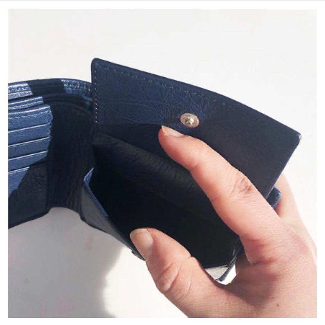 バレンシアガ チャコール レザー 二つ折り財布