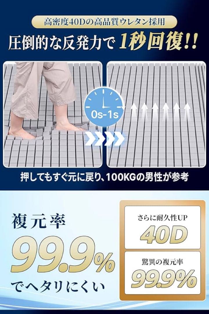 マットレス 高反発 凹凸加工2層構造 体圧分散 極厚10cm 敷布団