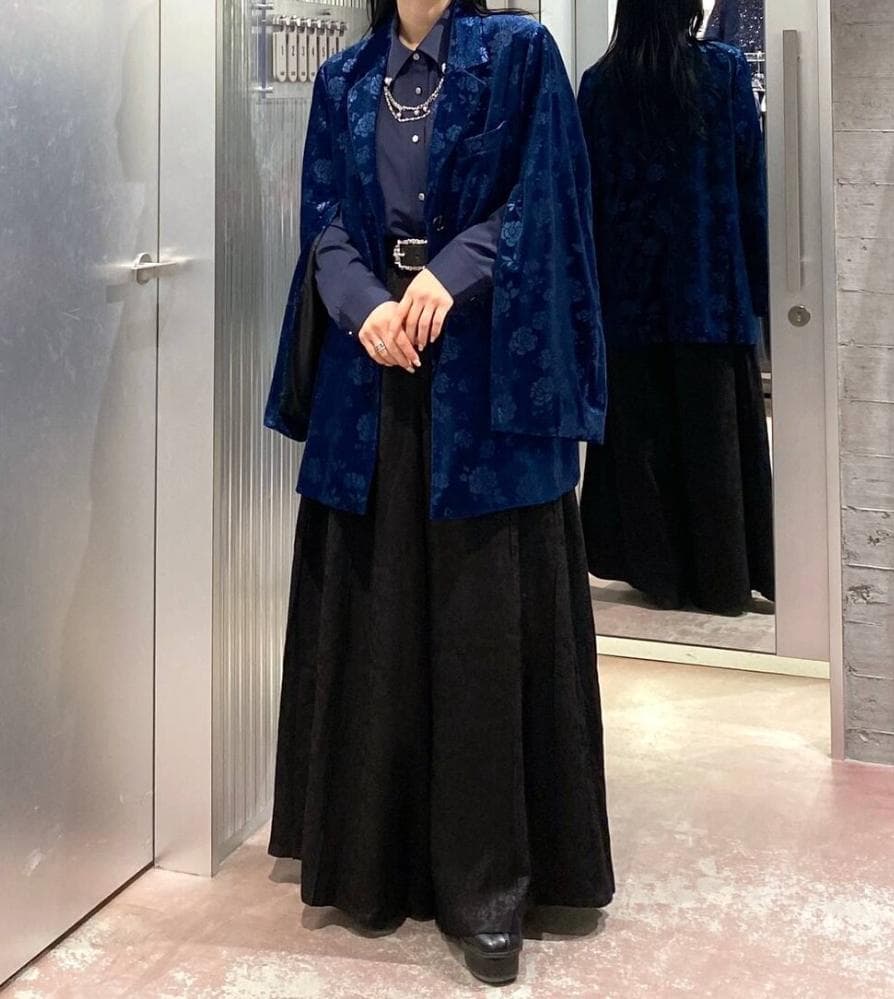 【美品】HARE　 ヴィンテージソデアキビッグテーラージャケット　ブルー×ベロア