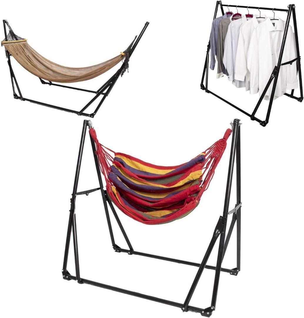 【M2031-157-118】ハンモック 自立式 チェア ハンガーラック 兼用