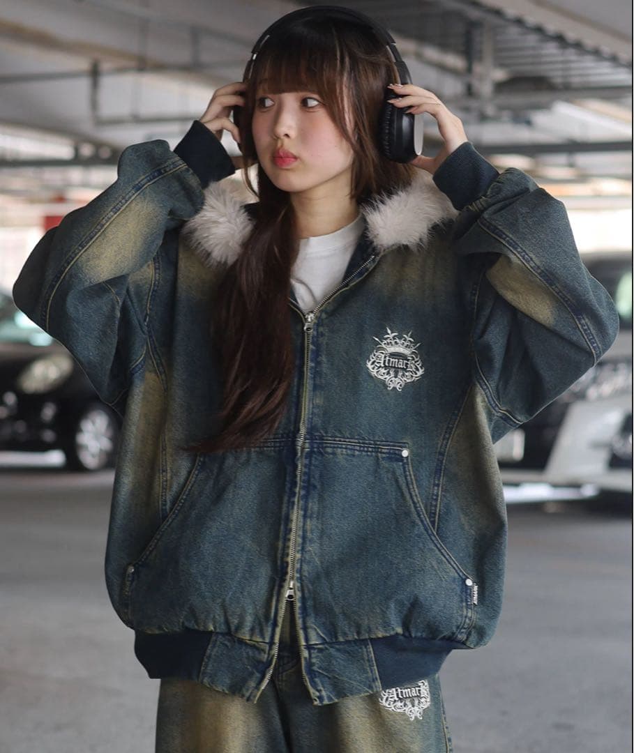 【新品未使用✨】ATMARK予約必須フード付きデニム ジャケット早いもの勝ち！！