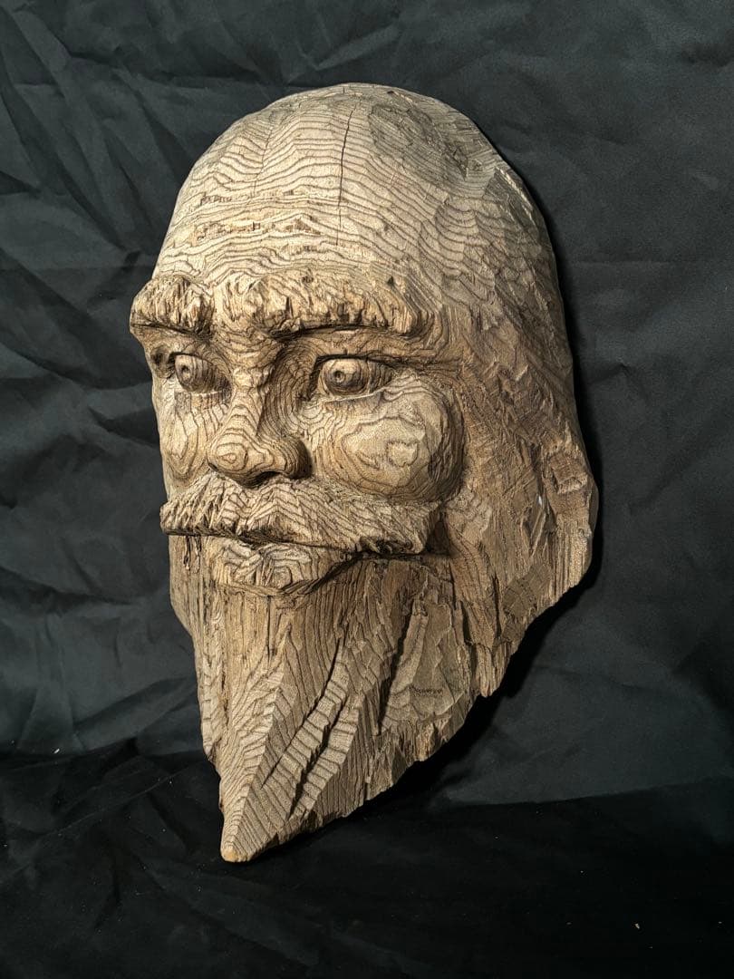 木彫 面 作家物 アイヌ彫刻 在名有り オブジェ インテリア