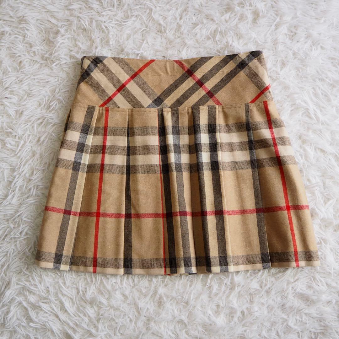 極美品 バーバリーチルドレン ノバチェック メガチェック プリーツスカート