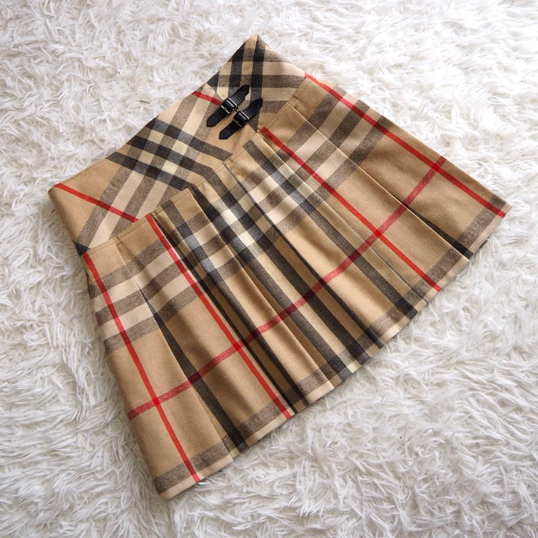 極美品 バーバリーチルドレン ノバチェック メガチェック プリーツスカート