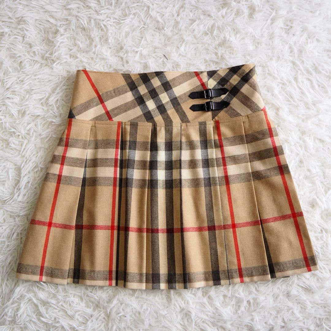 極美品 バーバリーチルドレン ノバチェック メガチェック プリーツスカート