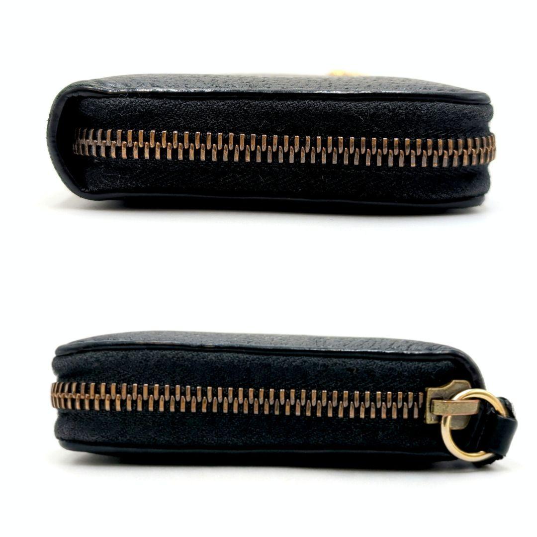極美品 GUCCI アニマリエ ゴールドビー 長財布 グッチ レザー ブラック