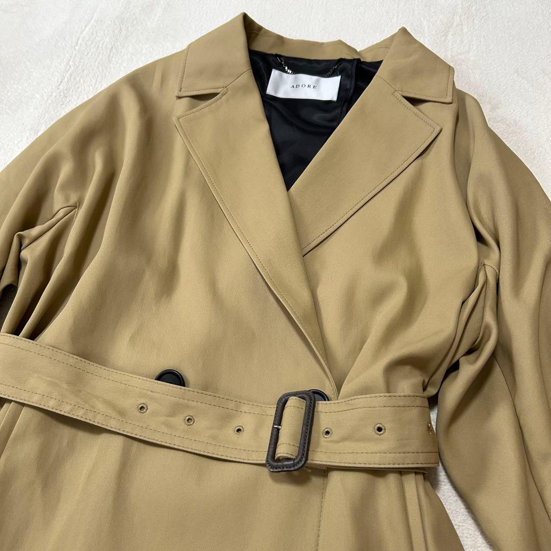 【新品タグ付き】★ADORE★コットンツイルロングコート★ベージュ★M