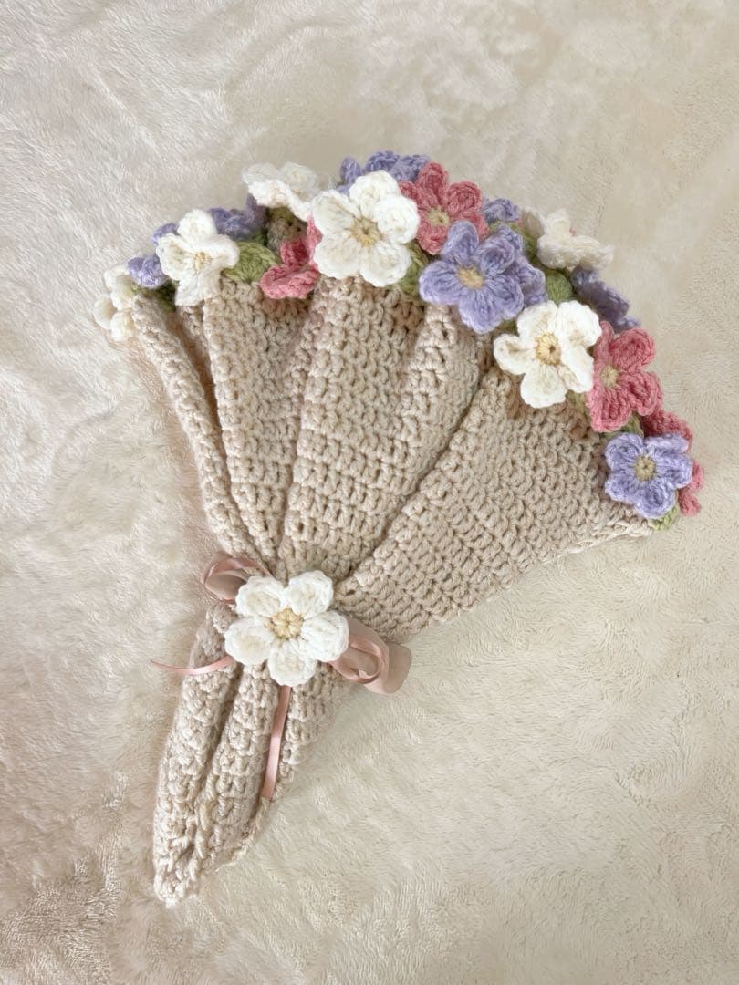 [midorin0918ページ]ブーケブランケット(アイボリー)