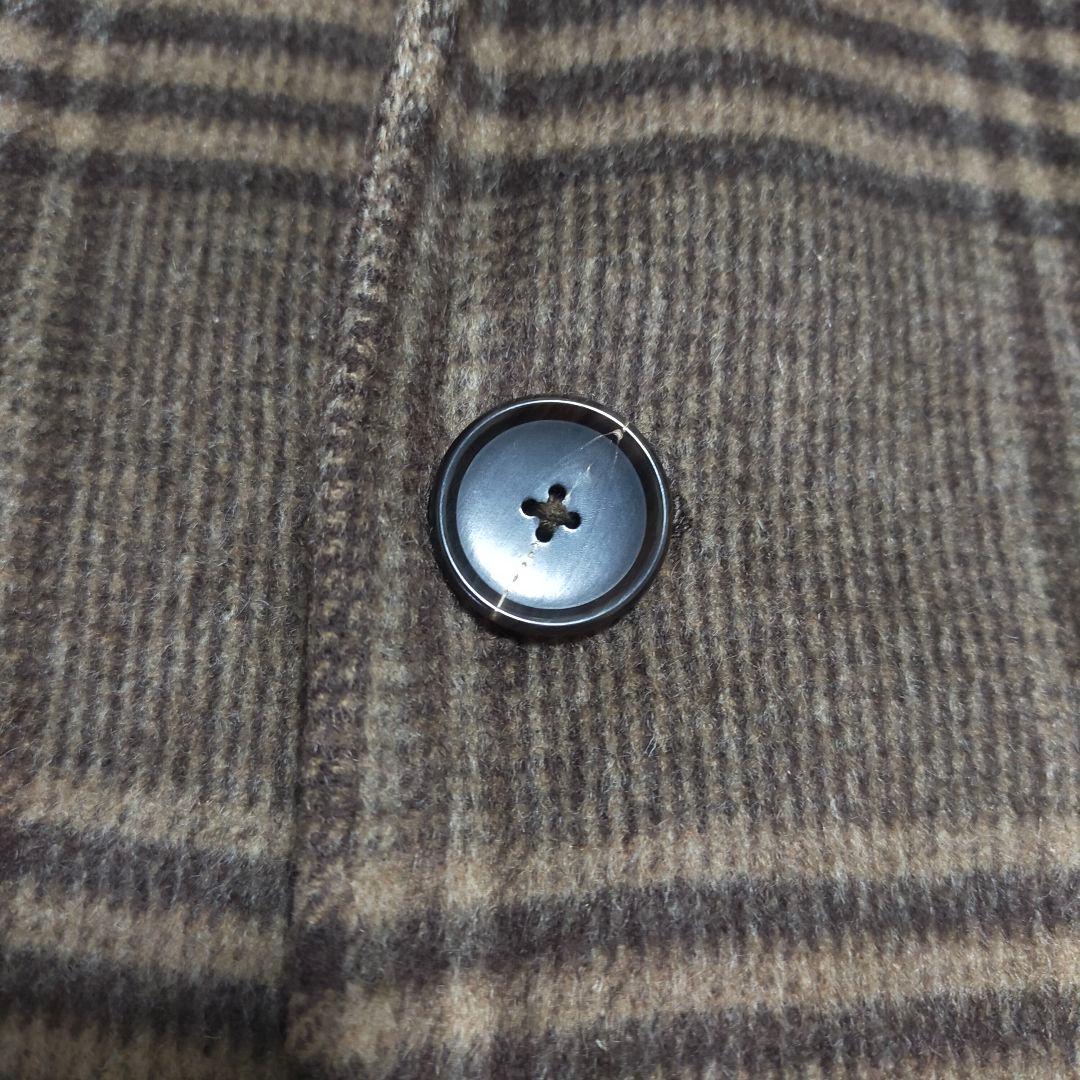 【未使用品】エディフィス・チェスターコート・カシミヤ・ブラウンチェック・タグ付M