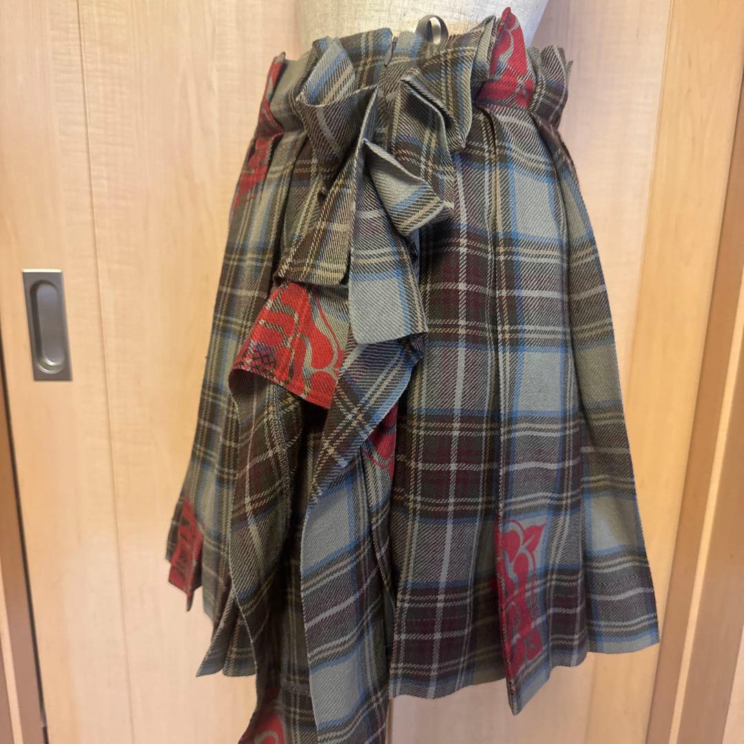 激レア♡Vivienne Westwoodチェックスカートバラ柄♡Mサイズ