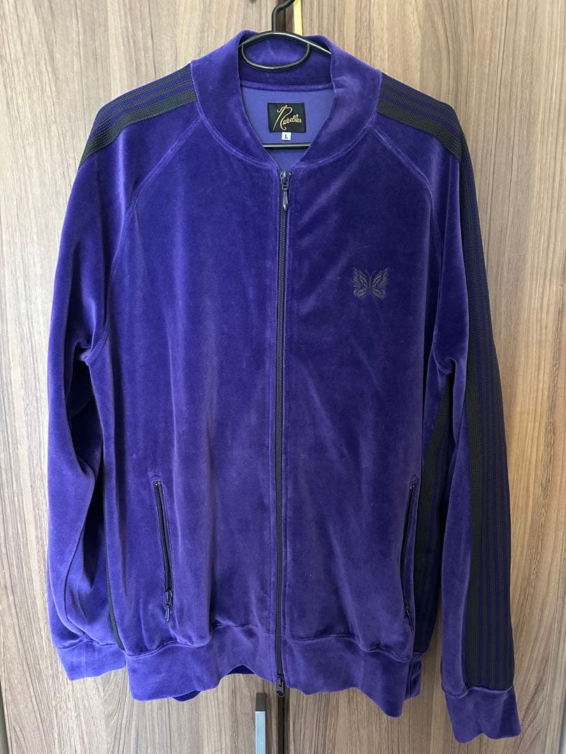 Needles セットアップ ベロア Lサイズ パープル 使用少 ニードルス