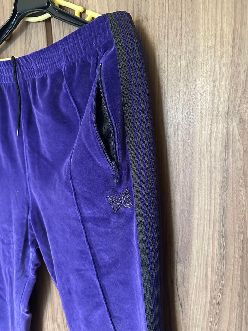 Needles セットアップ ベロア Lサイズ パープル 使用少 ニードルス