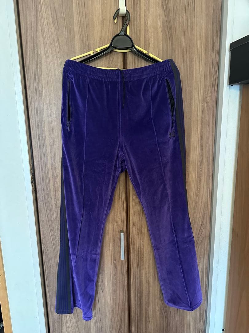 Needles セットアップ ベロア Lサイズ パープル 使用少 ニードルス