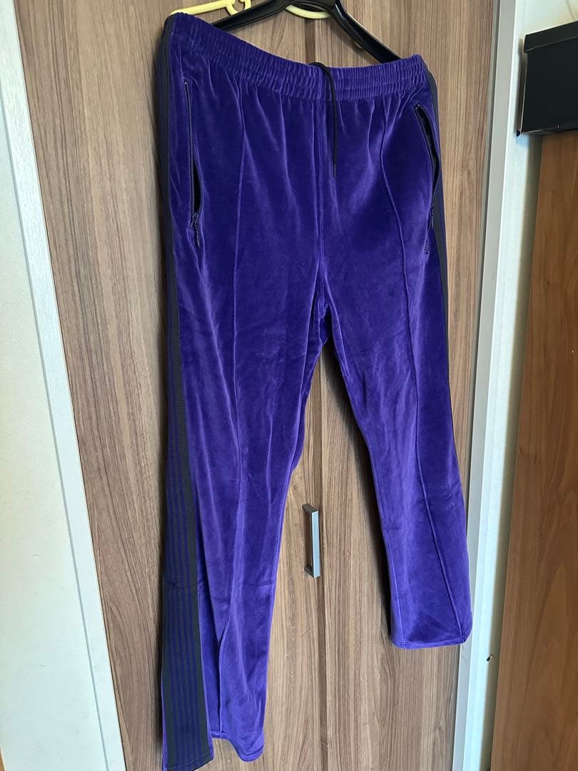 Needles セットアップ ベロア Lサイズ パープル 使用少 ニードルス