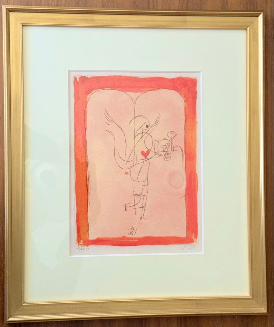 パウル・クレー『希望のものを持ってくる天使』ジグレー 1920年制作額装済み