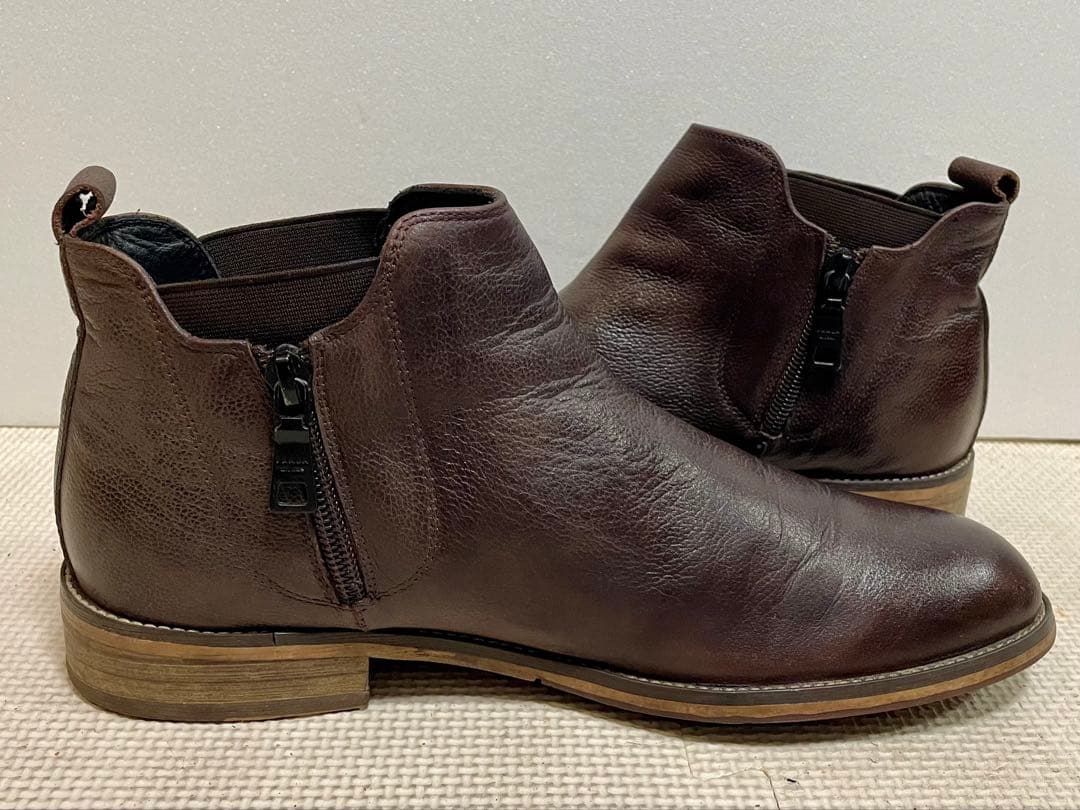 プラダPRADA サイドゴアブーツ38両サイドジッパー焦げ茶 チェルシー