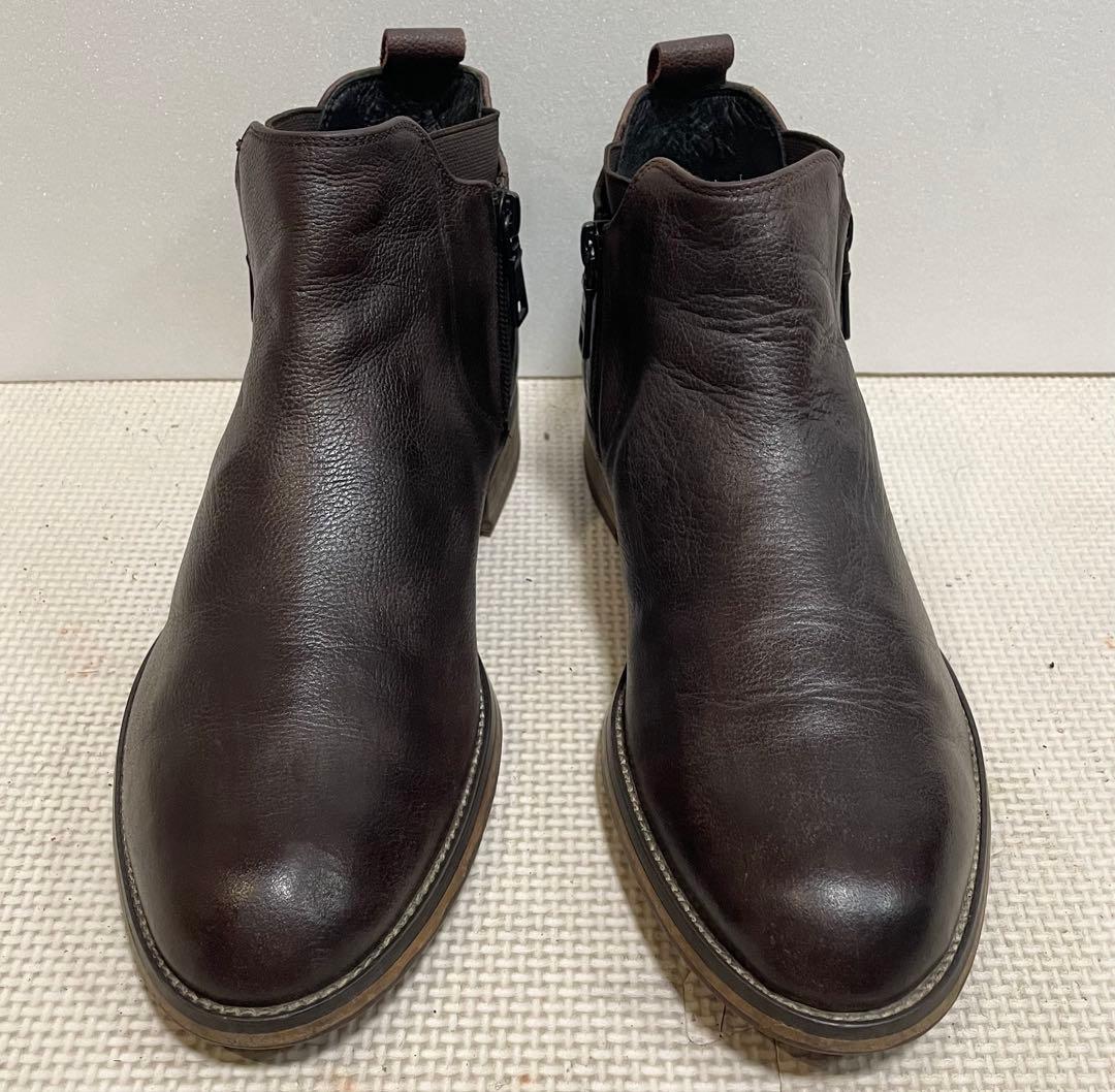 プラダPRADA サイドゴアブーツ38両サイドジッパー焦げ茶 チェルシー