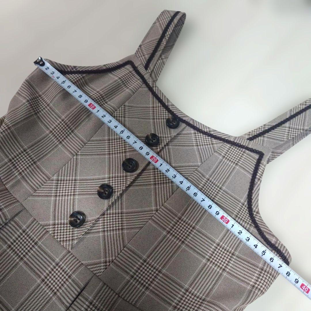 最終ショパンドゥ150　フォーマル５点フルセット　ブラウン系　チェック　タグ付