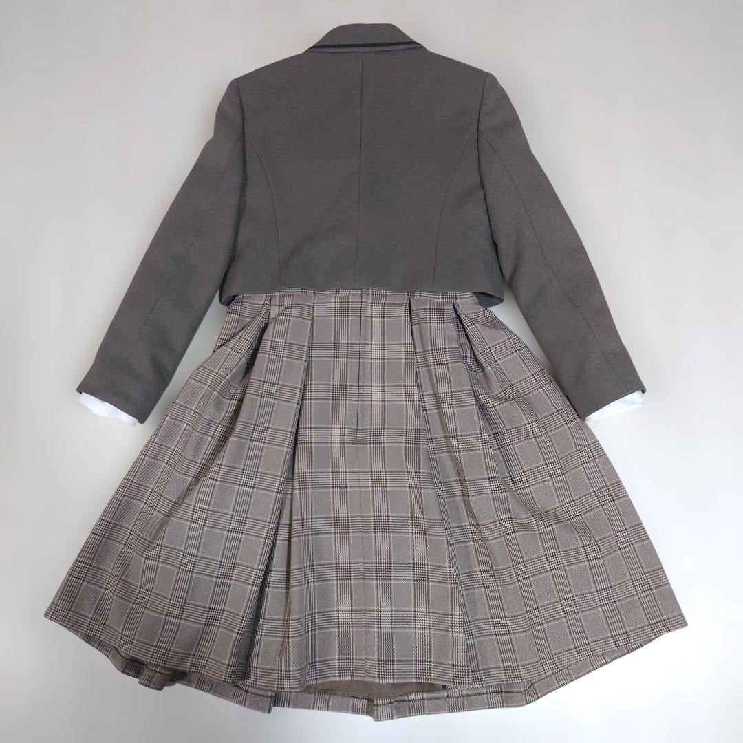 最終ショパンドゥ150　フォーマル５点フルセット　ブラウン系　チェック　タグ付