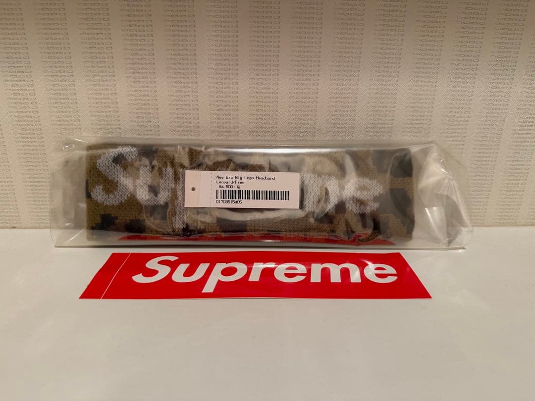 新品　シュプリームNew Era Big Logo ヘッドバンドLeopard