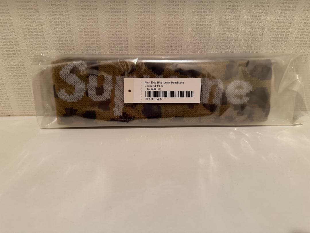 新品　シュプリームNew Era Big Logo ヘッドバンドLeopard