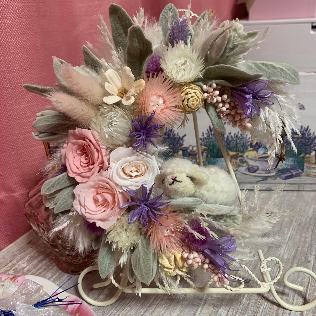 プリザーブドフラワー♡シマエナガ＆羊さんのリース4点