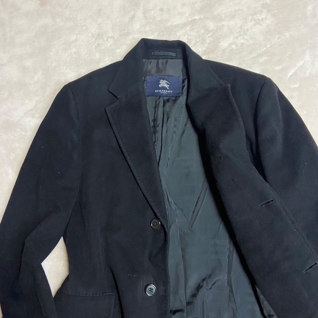 バーバリーロンドン チェスターコート ロング カシミヤ50アンゴラ50黒