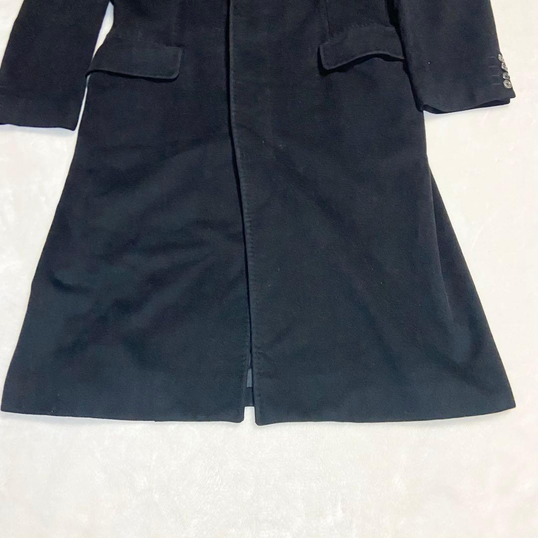 バーバリーロンドン チェスターコート ロング カシミヤ50アンゴラ50黒