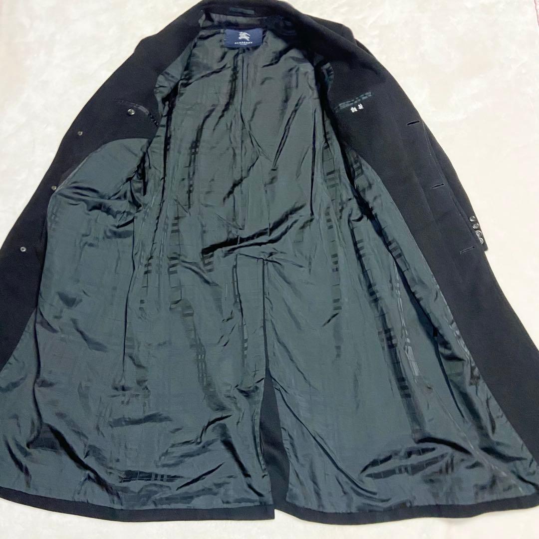 バーバリーロンドン チェスターコート ロング カシミヤ50アンゴラ50黒
