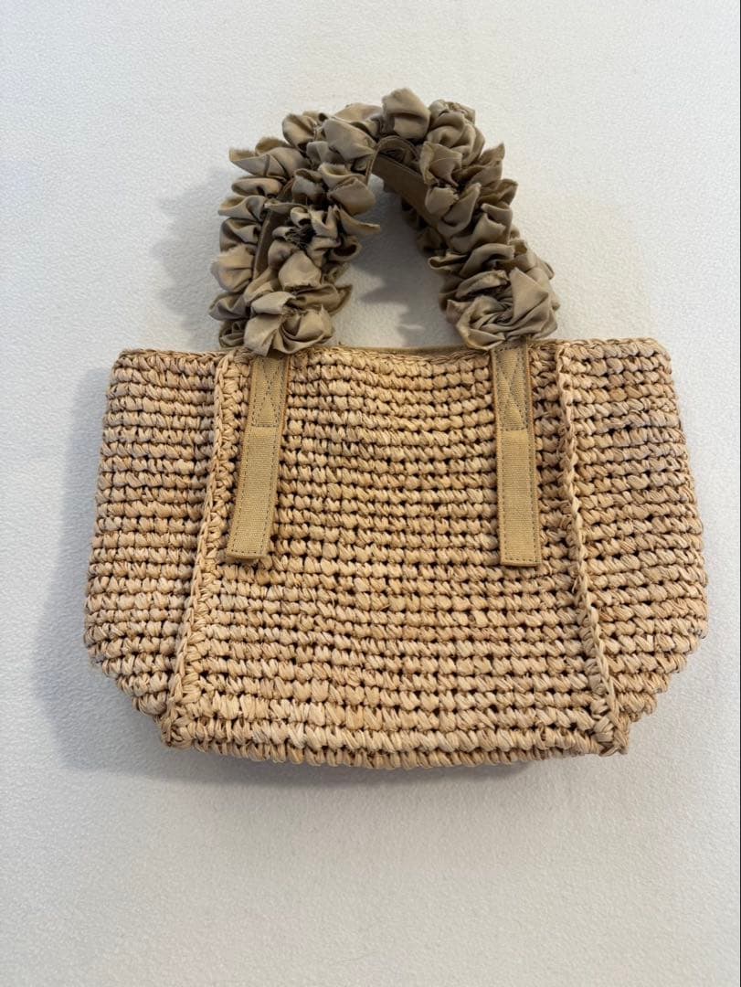 ludlow グレープハンドルラフィアバッグ　スモール