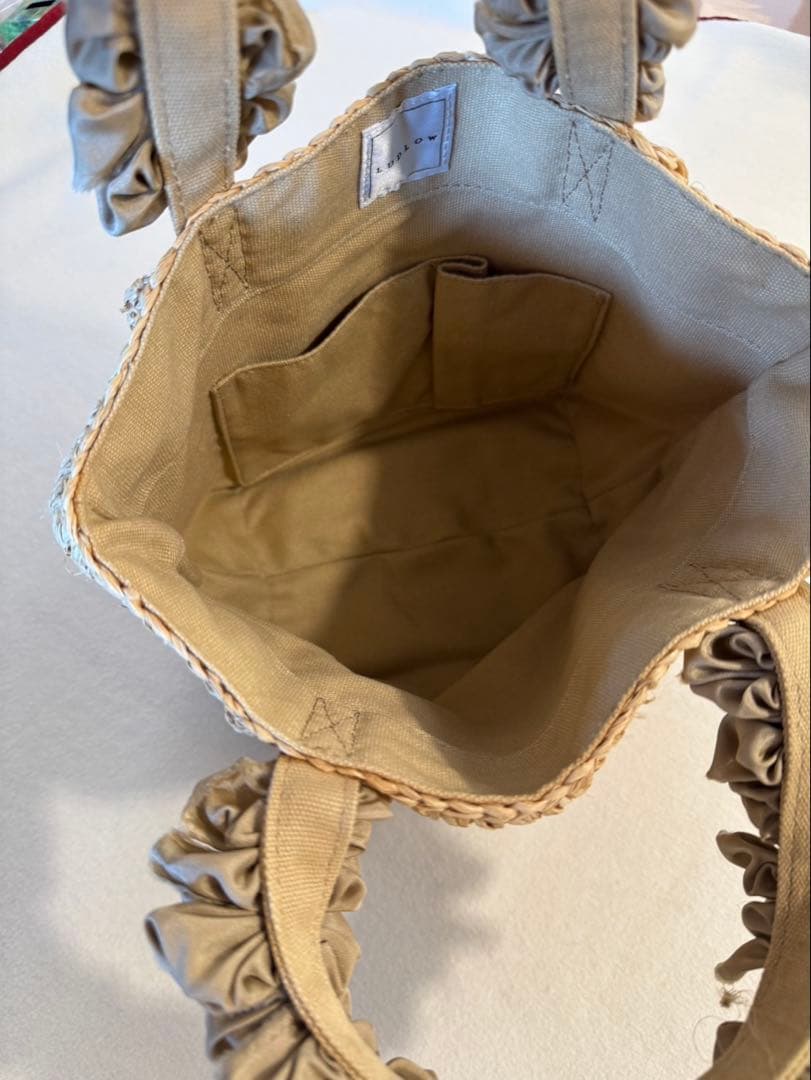 ludlow グレープハンドルラフィアバッグ　スモール