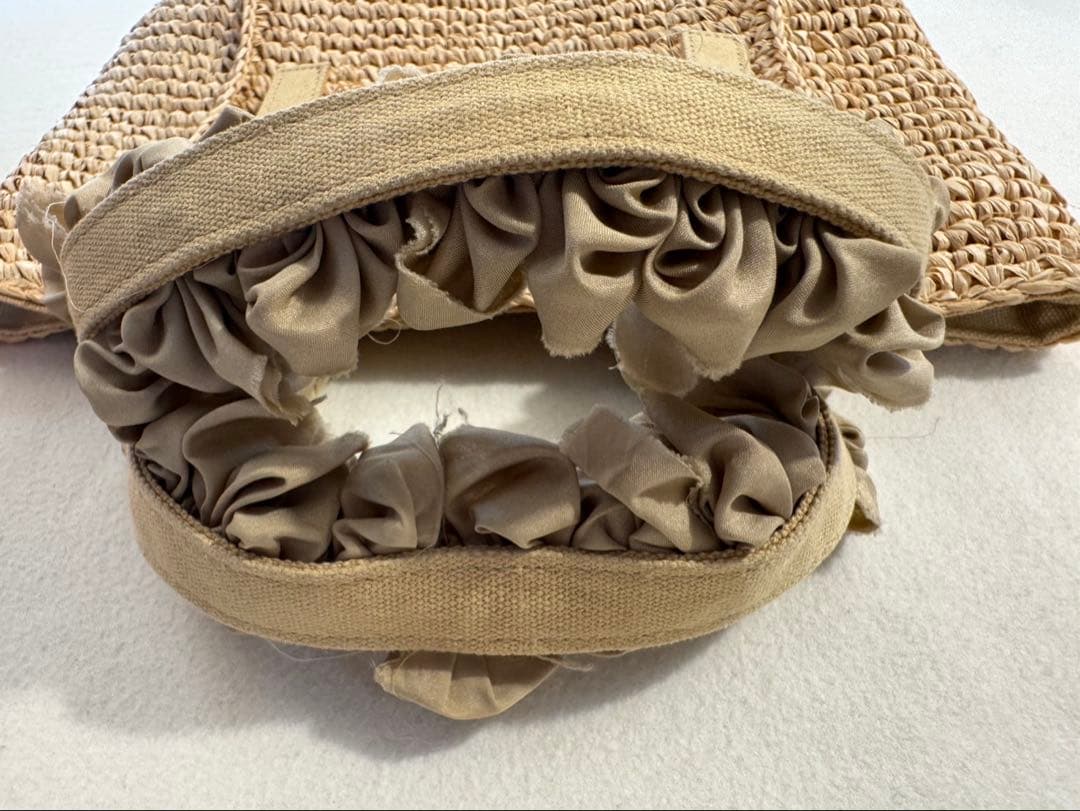 ludlow グレープハンドルラフィアバッグ　スモール