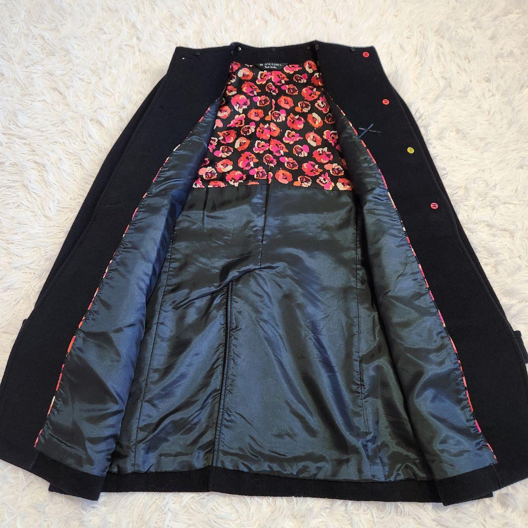 【美品】ポールスミス 2WAY 大きめ XL ウールコート 花柄 ブラック