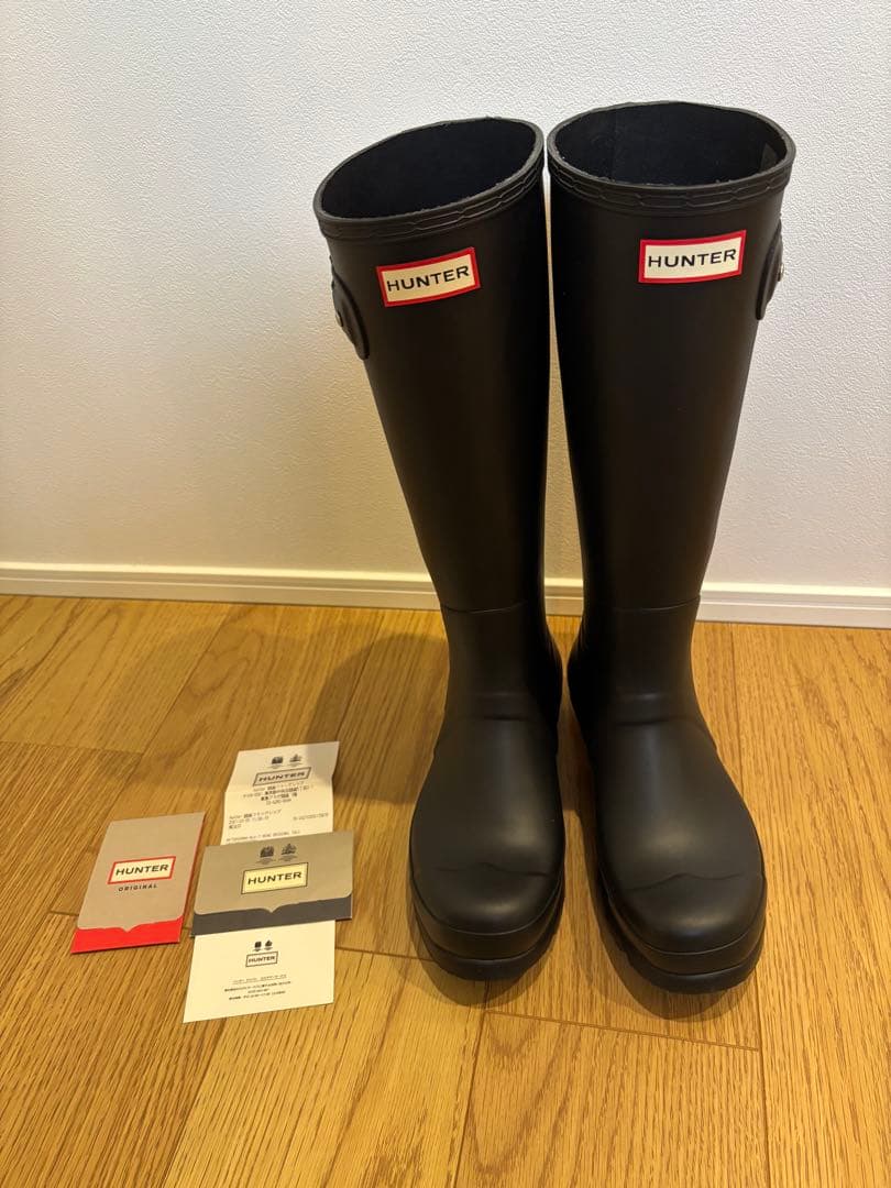 【木本】HUNTER ブラック 長靴 バックル付き
